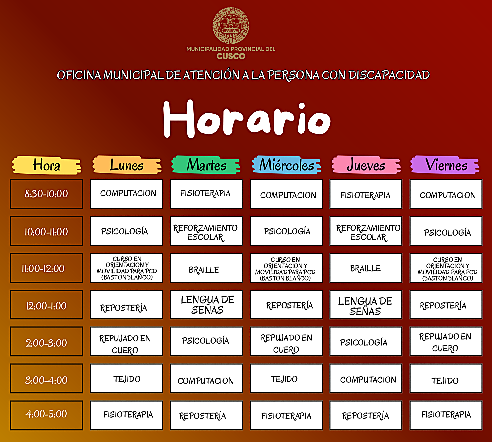 Horario OMAPED